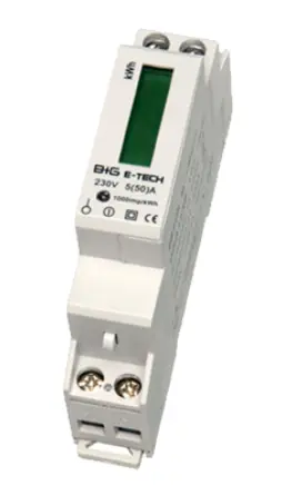 DIN rail kWh meter 1 fase tot 1x50A